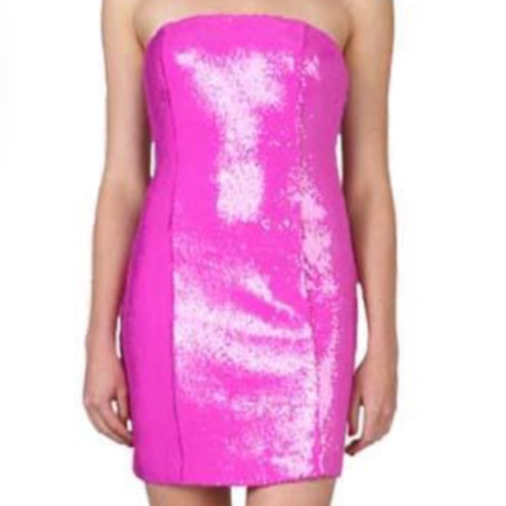 Jay Godfrey Cocktail Sequin Fuchsia Dress